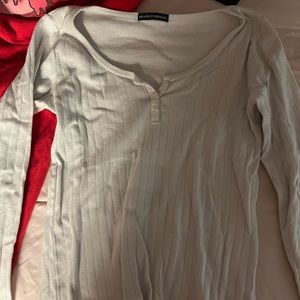 White Brandy Melville Button Henley